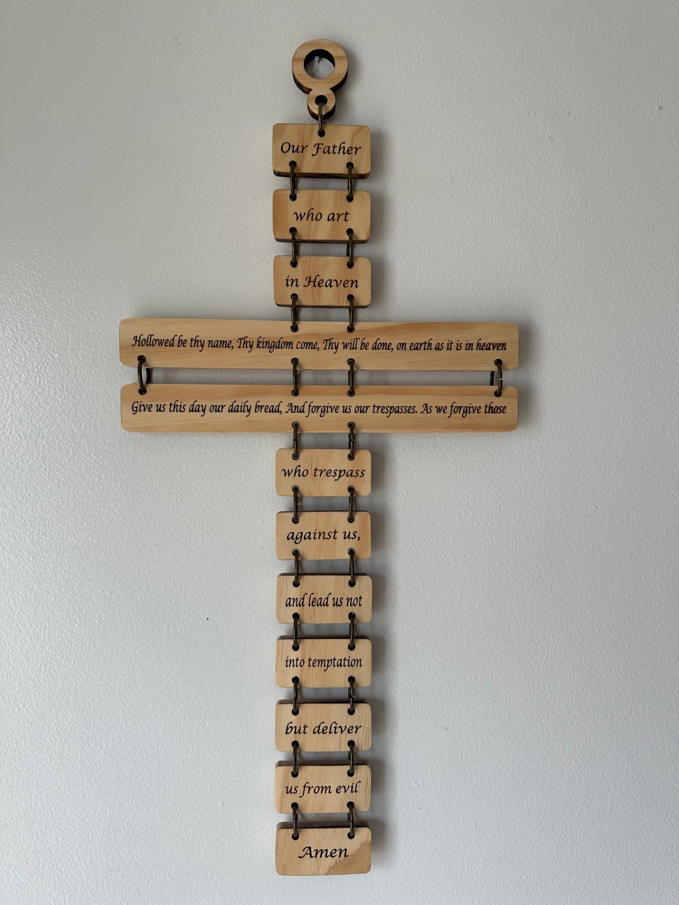 09 - Our Father Cross Wood Wall Hanging
