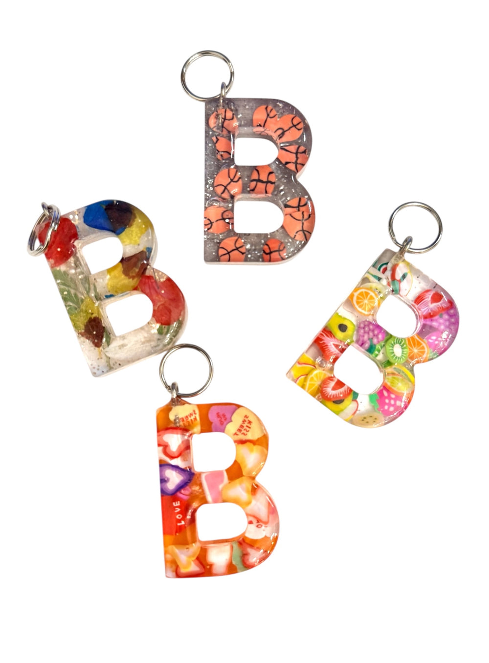 017 - Resin Letter "B" Charms for Keychains