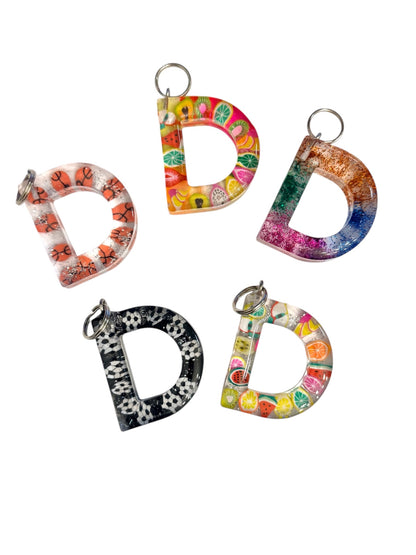 017 - Resin Letter "D" Charms for Keychains