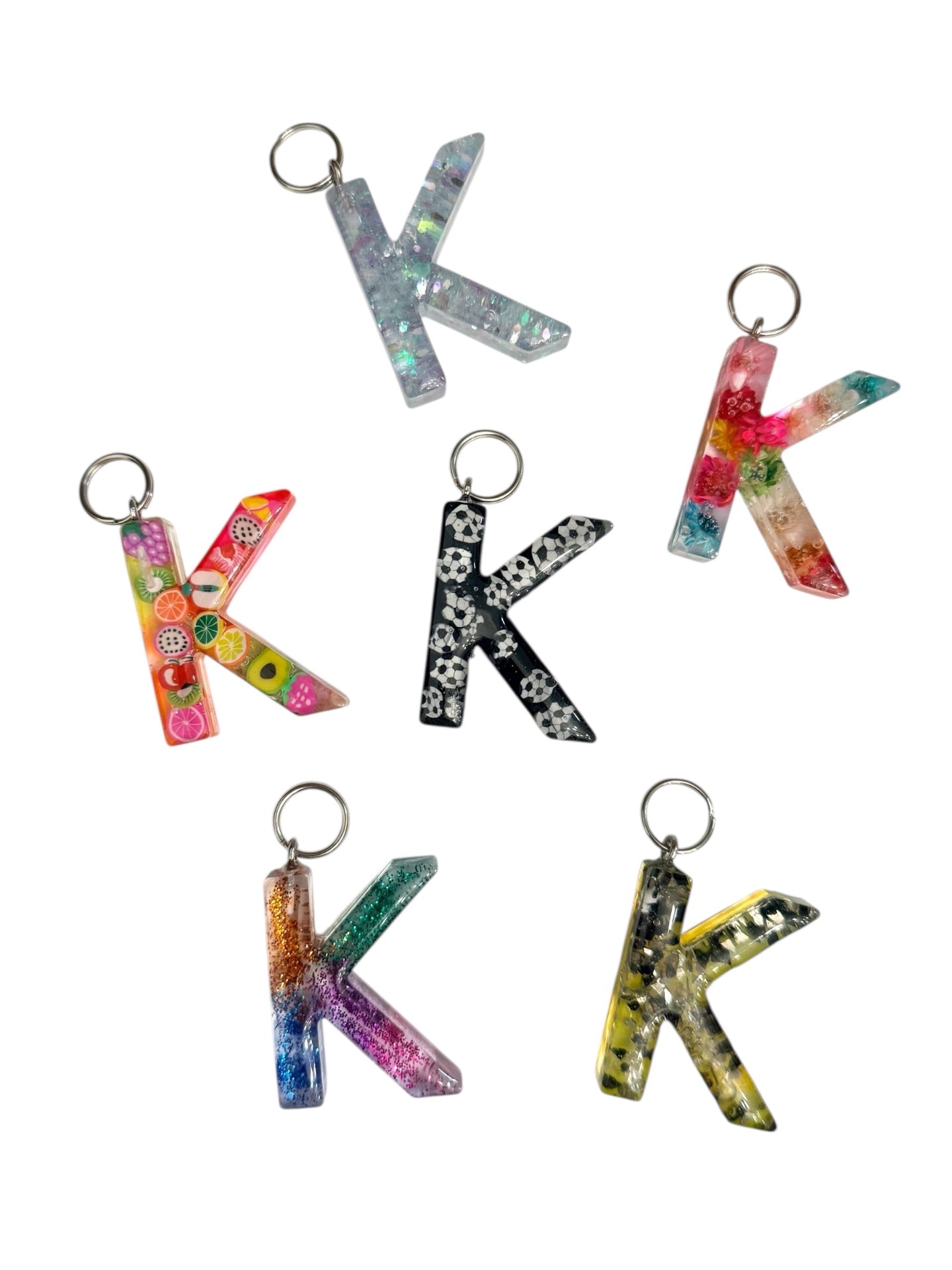 017 - Resin Letter "K" Charms for Keychains