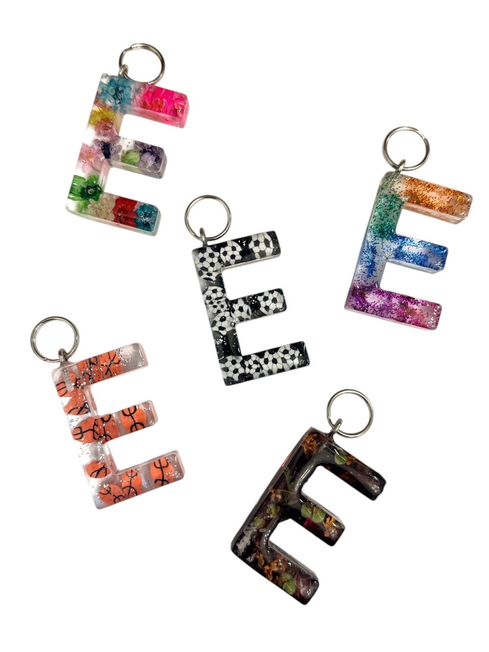 017 - Resin Letter "E" Charms for Keychains
