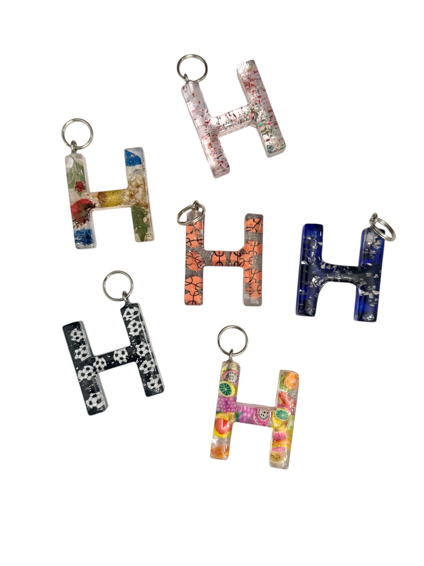 017 - Resin Letter "H" Charms for Keychains