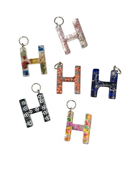 017 - Resin Letter "H" Charms for Keychains
