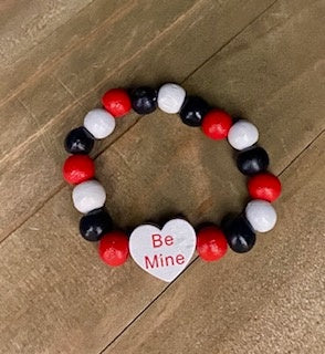 042 - Kids "Be Mine" Heart Stretch Bracelet 