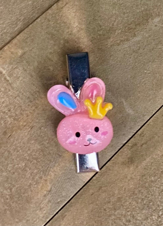 042 - Kids Pink Bunny Hair Clip