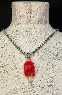 042 - Kids Red Popsicle Necklace 