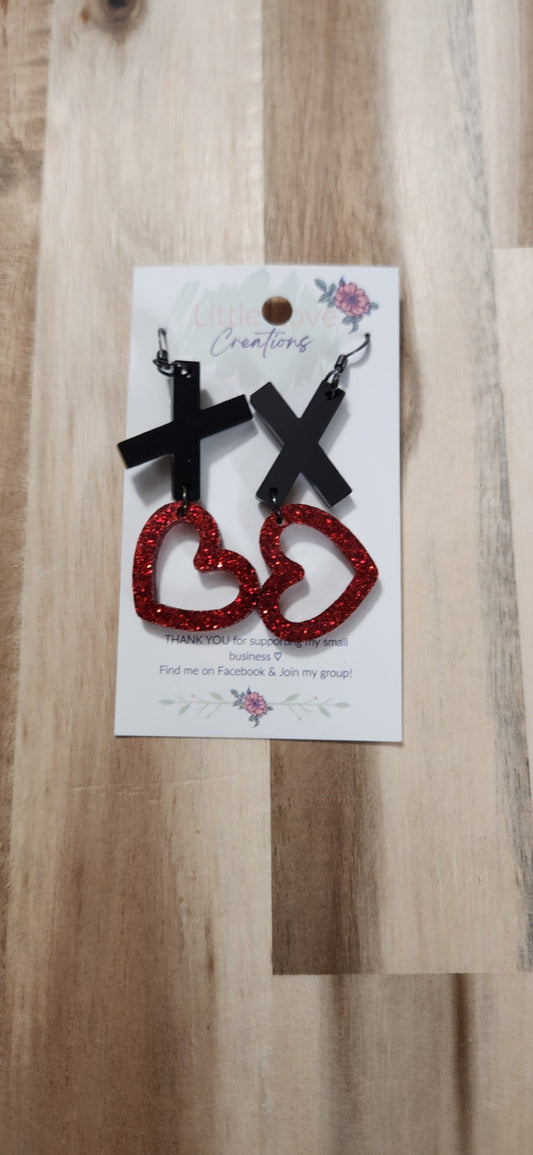 011 - Acrylic X♡ Dangle Earrings 