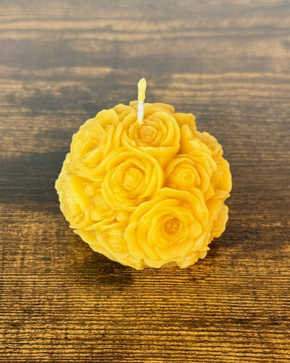 055 - Beeswax Flower Ball Candle
