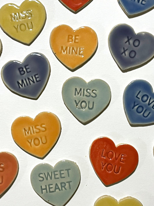 024 - Ceramic Conversation Heart Magnet