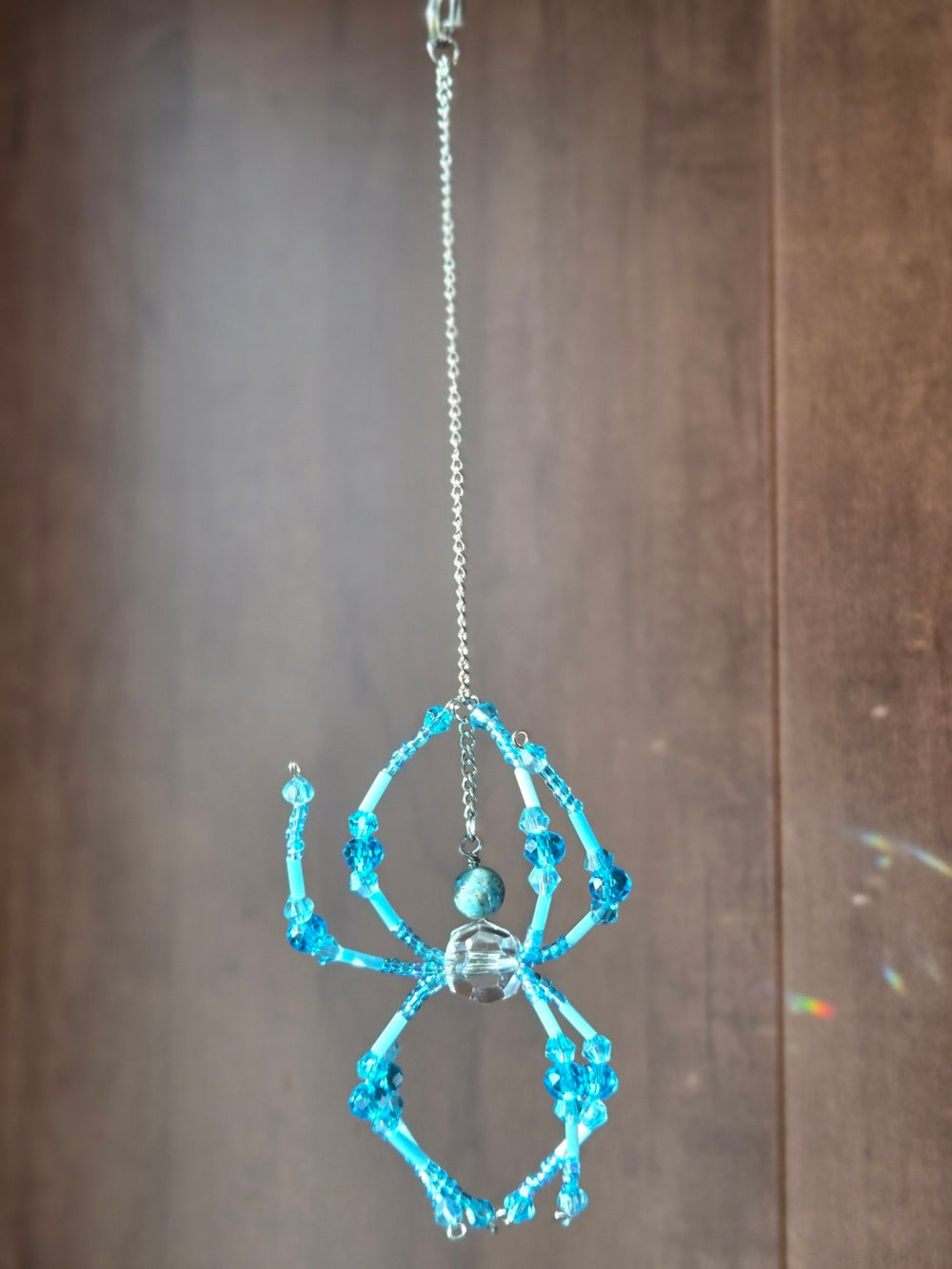 052 - Icy Blue Apatite Spider Suncatcher