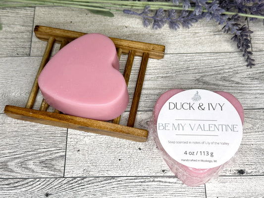 029 - "Be my Valentine" Lily of the Valley Scented Heart Goat Milk Soap