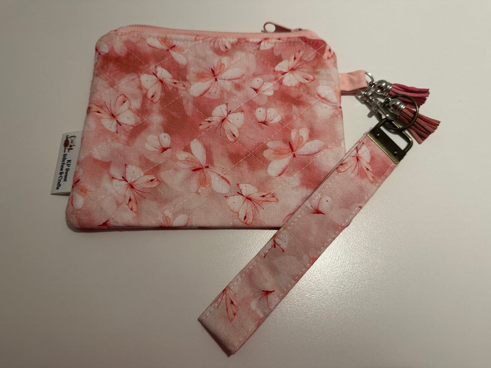 08 - Quilted Keychain Wristlet | Pink Butterfly