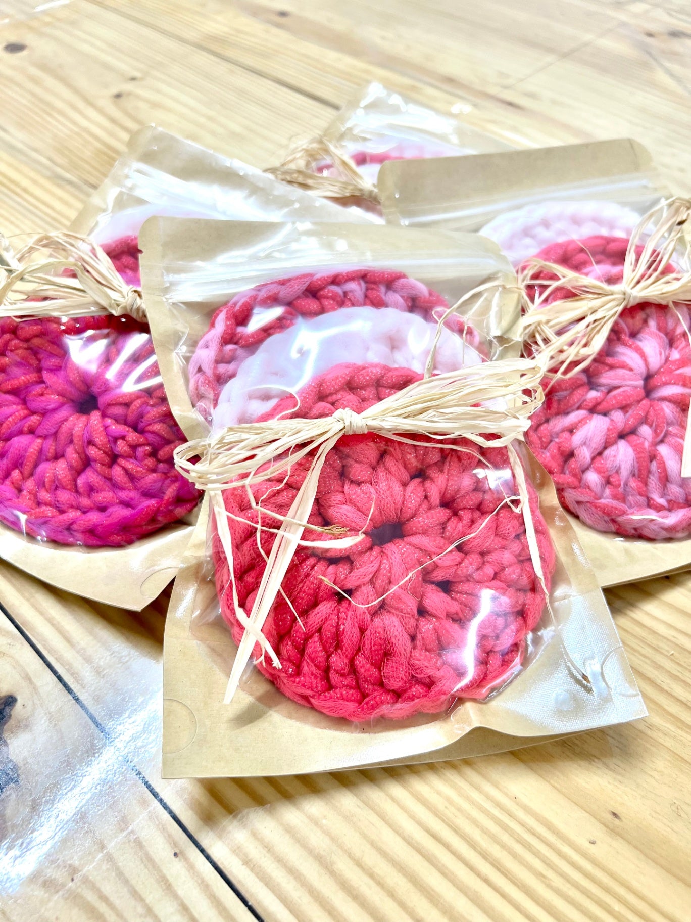 039 - Pink Crochet Kitchen Scrubbie