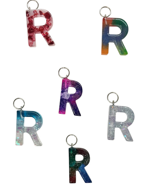 017 - Resin Letter "R" Charms for Keychains
