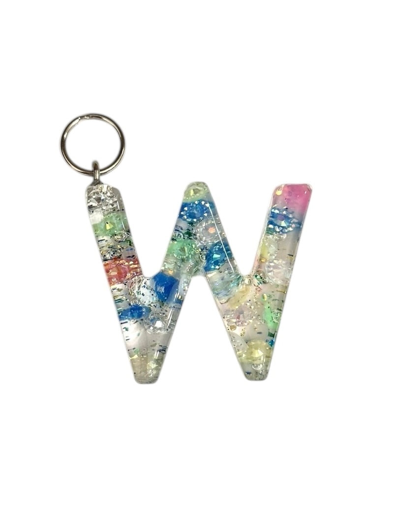 017 - Resin Letter "W" Charms for Keychains