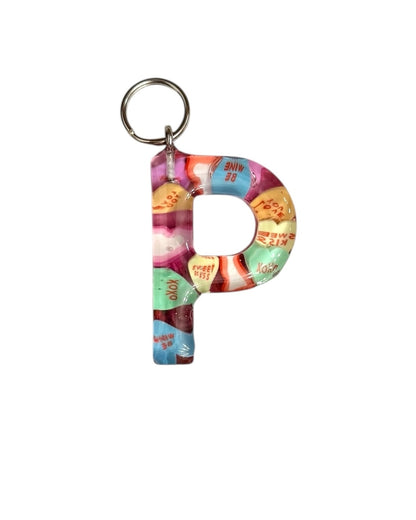017 - Resin Letter "P" Charms for Keychains