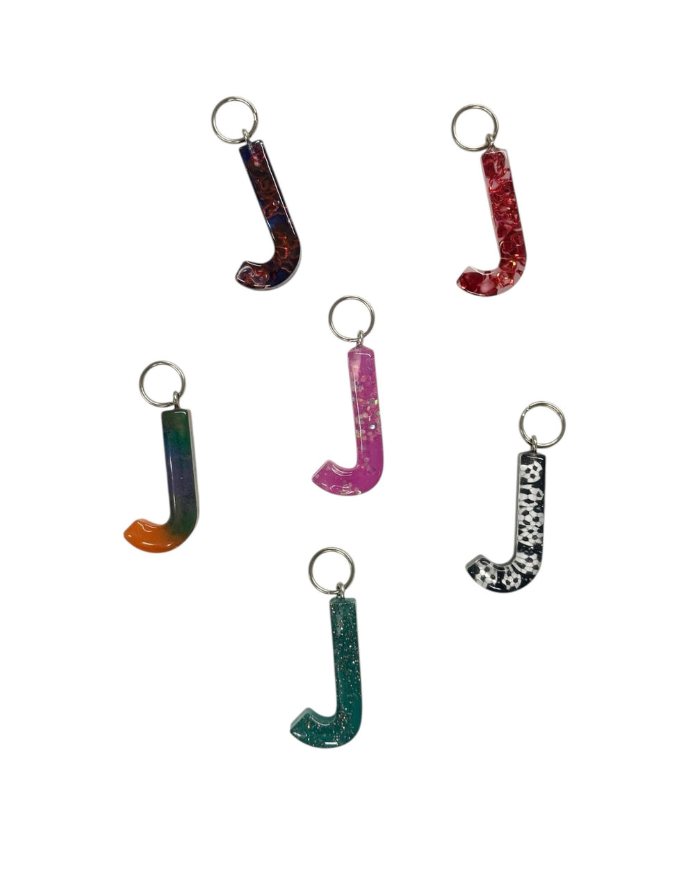 017 - Resin Letter "J" Charms for Keychains