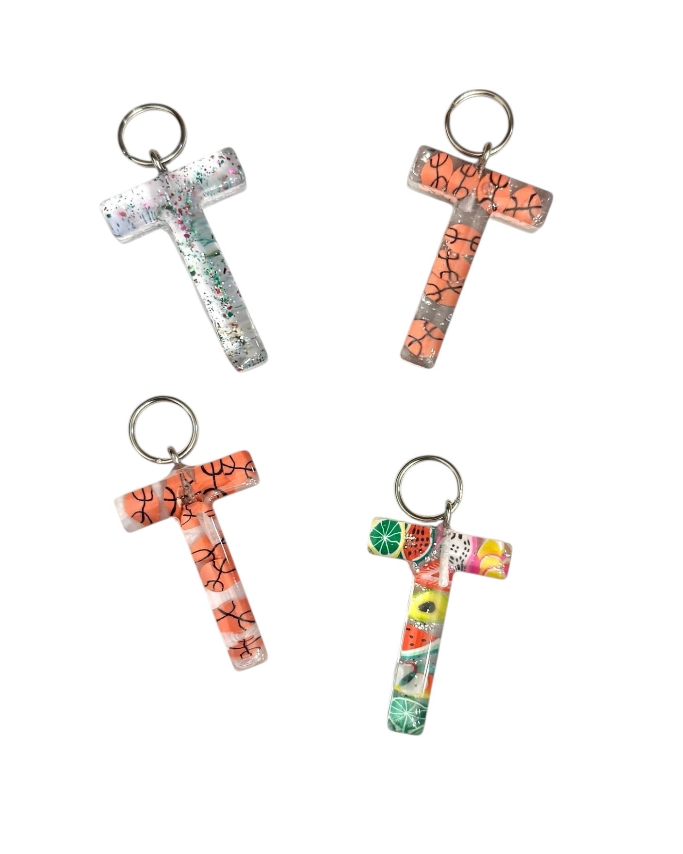 017 - Resin Letter "T" Charms for Keychains