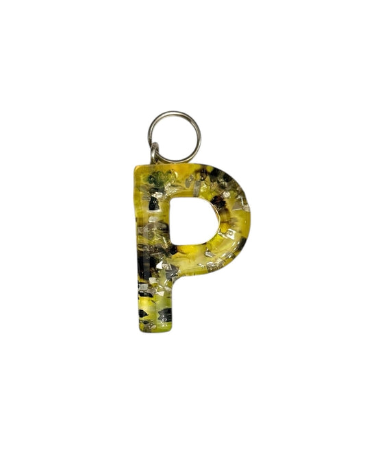 017 - Resin Letter "P" Charms for Keychains
