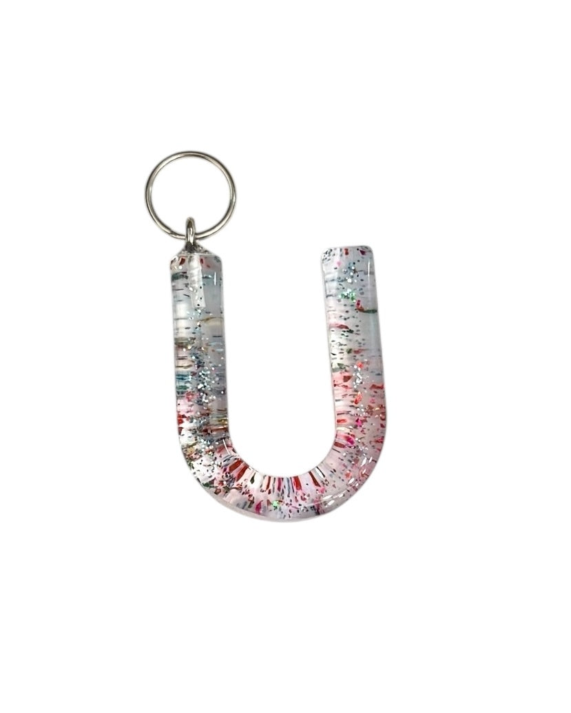 017 - Resin Letter "U" Charms for Keychains