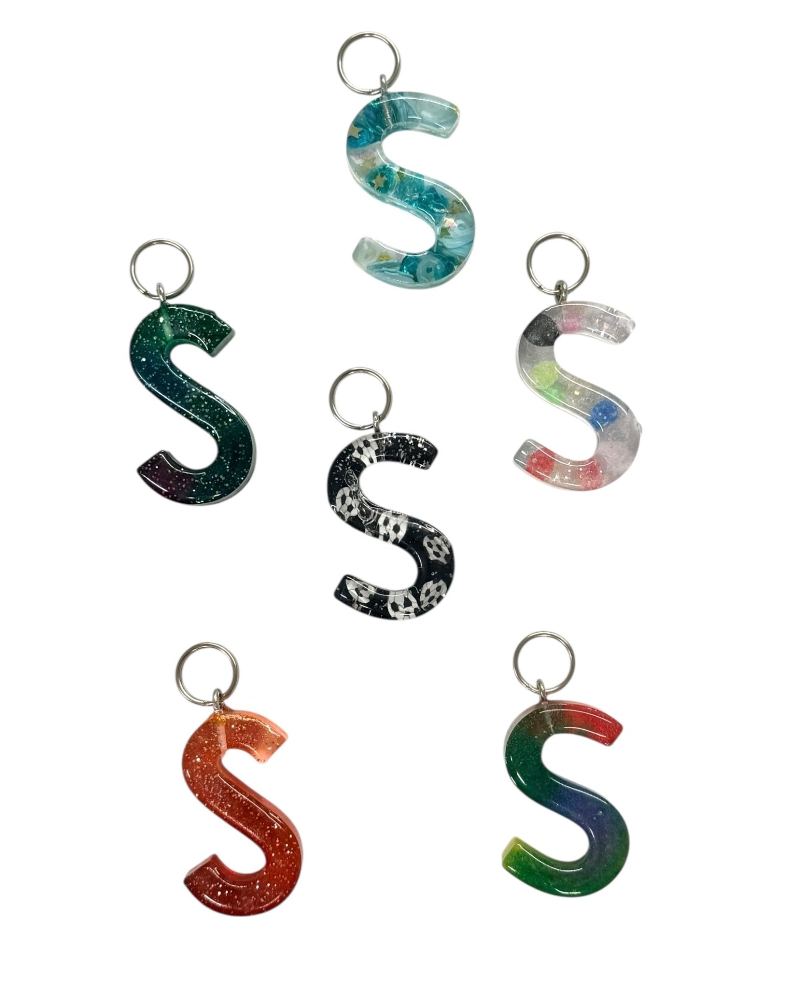 017 - Resin Letter "S" Charms for Keychains