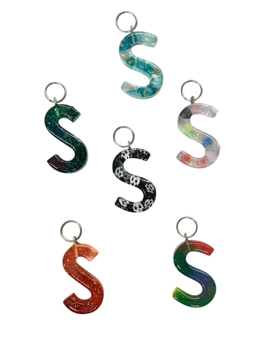 017 - Resin Letter "S" Charms for Keychains