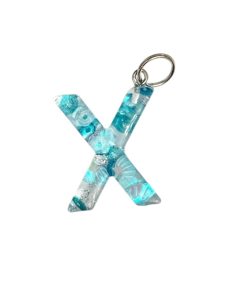 017 - Resin Letter "X" Charms for Keychains