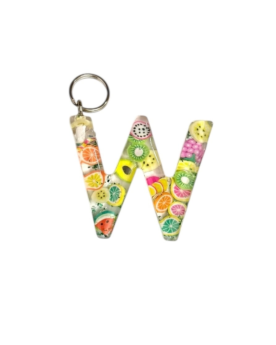 017 - Resin Letter "W" Charms for Keychains