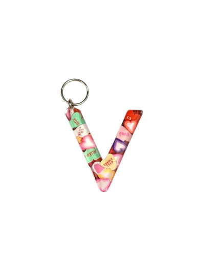 017 - Resin Letter "V" Charms for Keychains