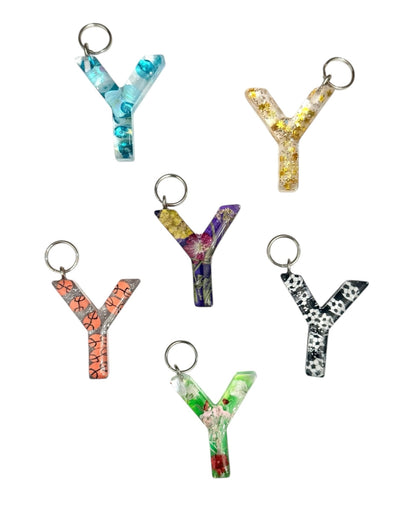 017 - Resin Letter "Y" Charms for Keychains