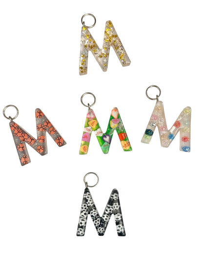 017 - Resin Letter "M" Charms for Keychains