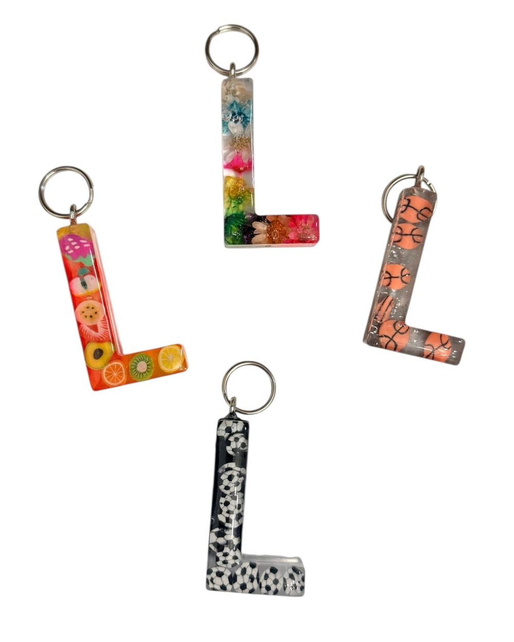 017 - Resin Letter "L" Charms for Keychains
