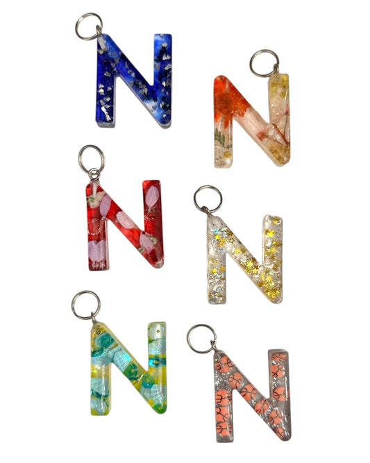 017 - Resin Letter "N" Charms for Keychains