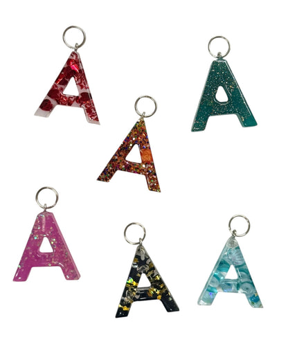 017 - Resin Letter "A" Charms for Keychains