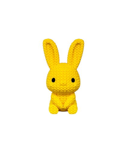 044 - 3D Printed Pink Knitted Easter Bunny - Yellow