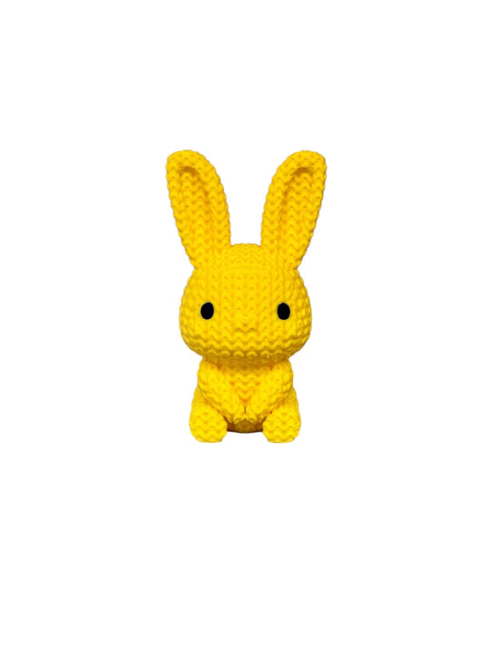 044 - 3D Printed Pink Knitted Easter Bunny - Yellow