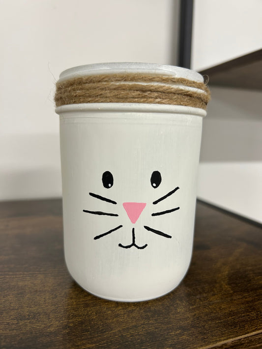 05 - Hand-painted Easter Bunny Mason Jar Vase