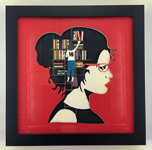 013 - Lovely Book Girl Shadowbox