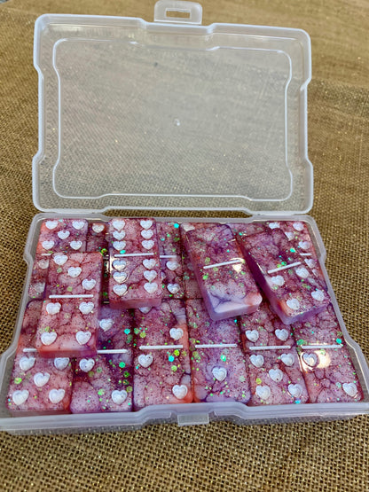 017 - Sunset Sorbet Iridescent Sparkle Resin Dominoes