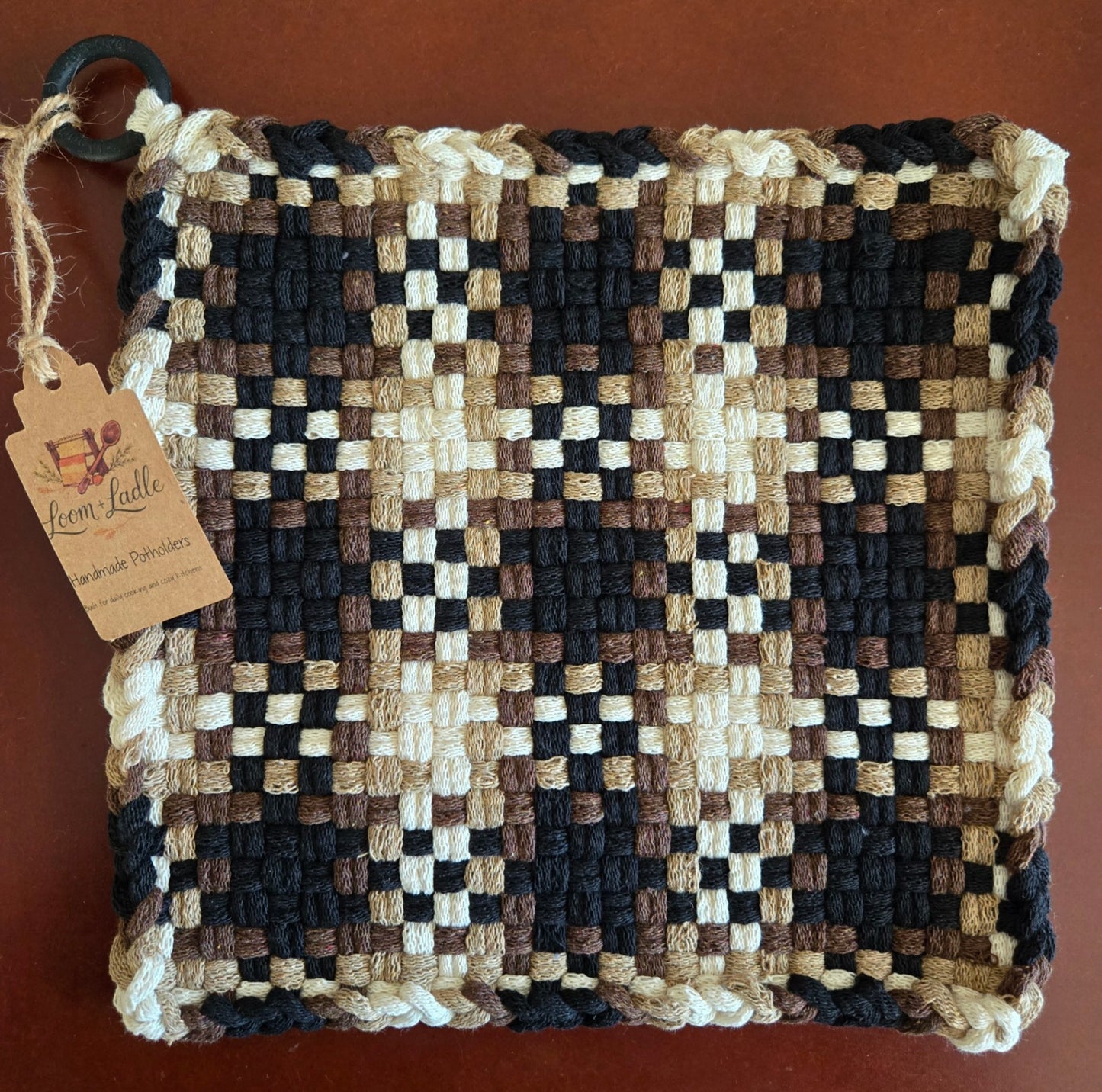 051 - Hearthside Cocoa Loom Woven Potholder