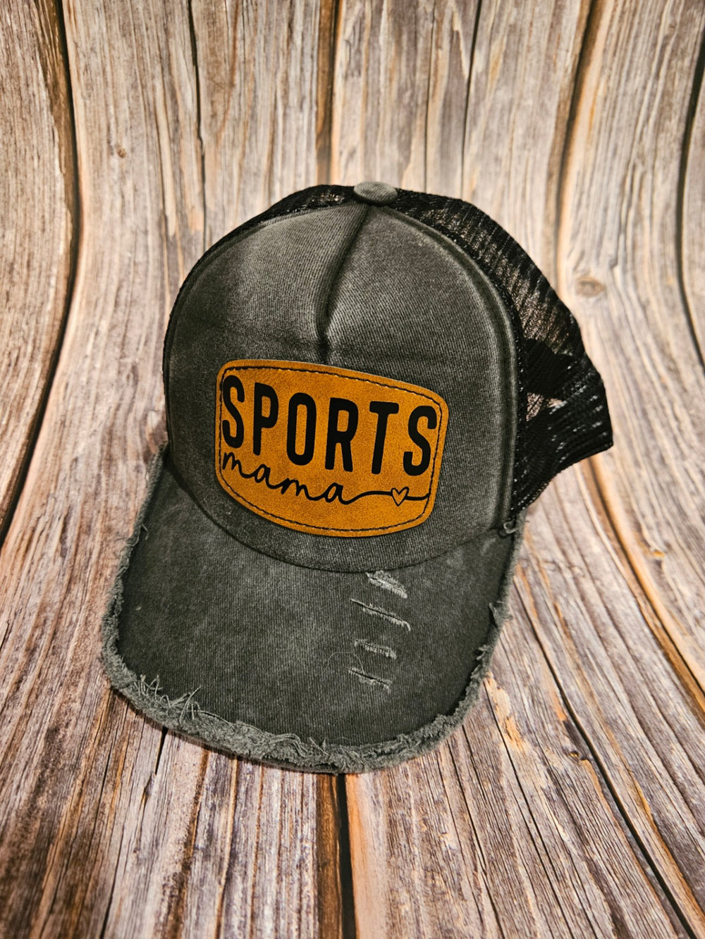 016 - Distressed "Sports Mama" Ball Cap Hat
