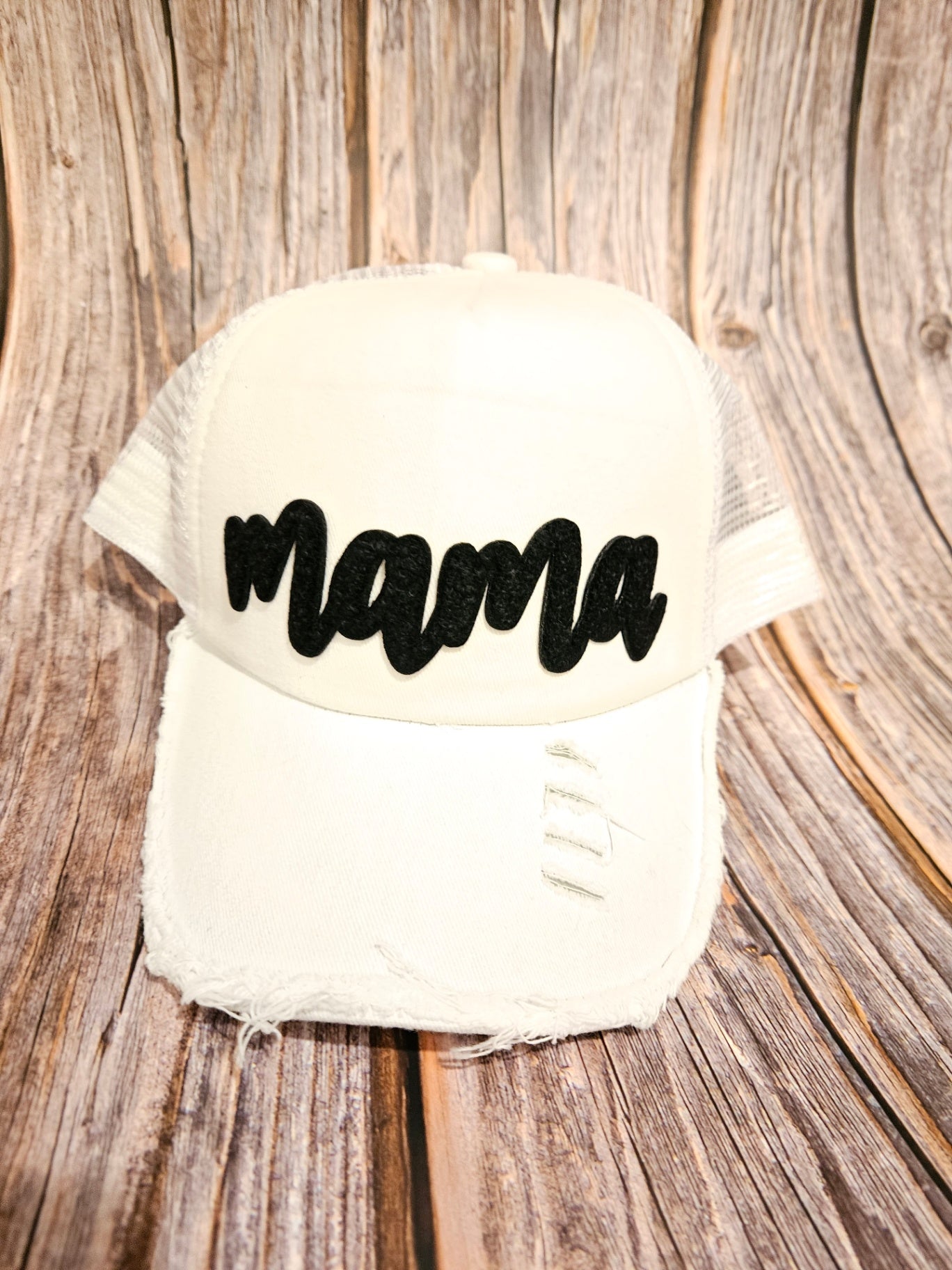 016 - White "Mama" Ball Cap Hat 