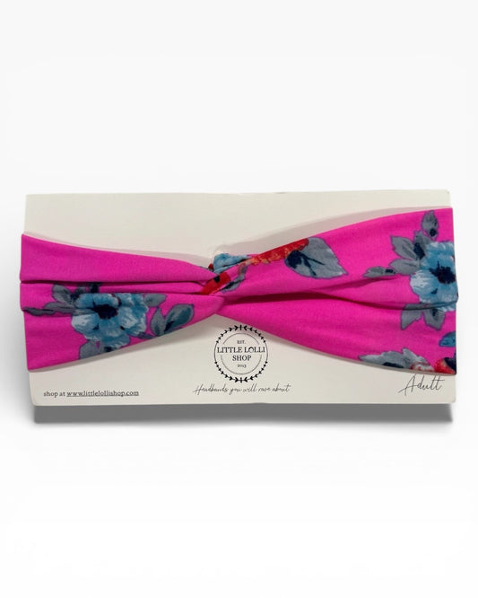 035 - Hot Pink Floral Headband