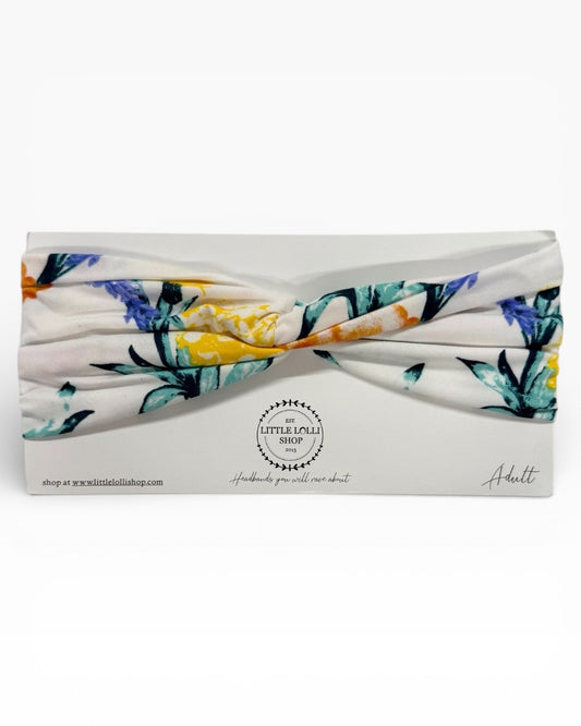 035 - White Floral Headband