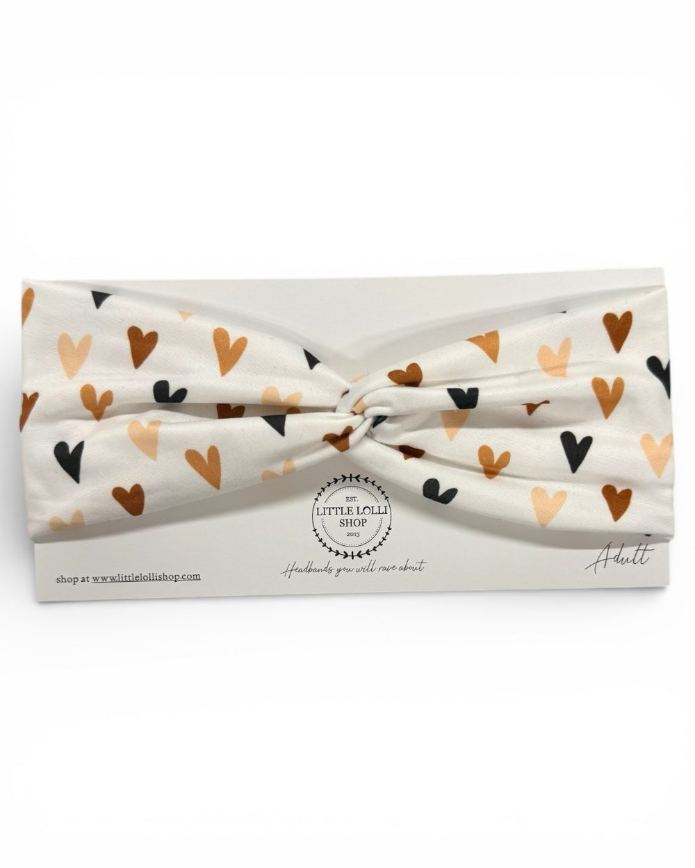 035 - Valentine's Day White with Neutral Hearts Headband