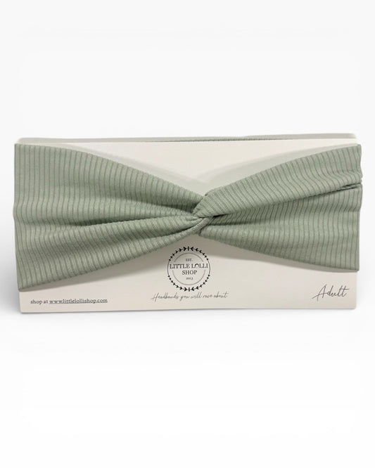 035 - Green Ribbed Headband