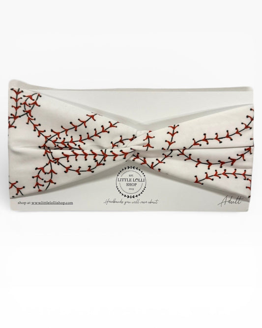 035 - White Baseball Headband