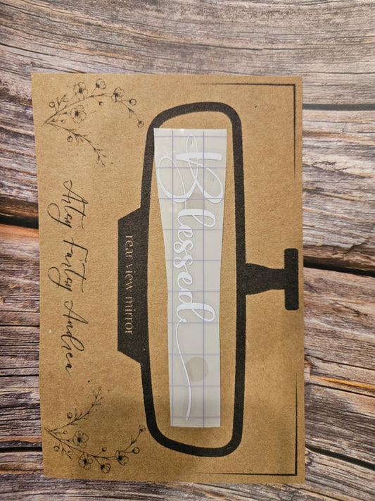 016 - Rearview Mirror Sticker "Blessed "