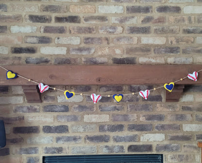 047 - Home team Heart Baseball Hand-stitched Felt Garland, 60 inches