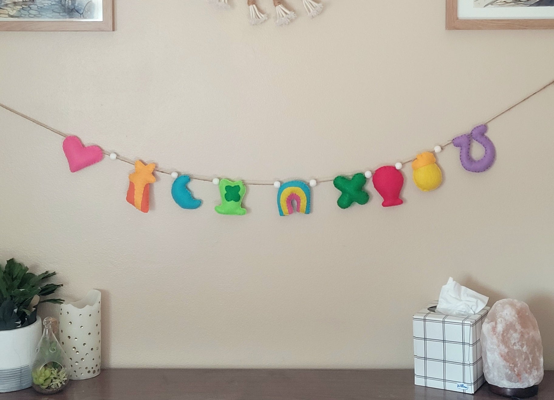 047 - St. Patrick's Day Marshmallow Hand-stitched Felt Garland, 60 inches